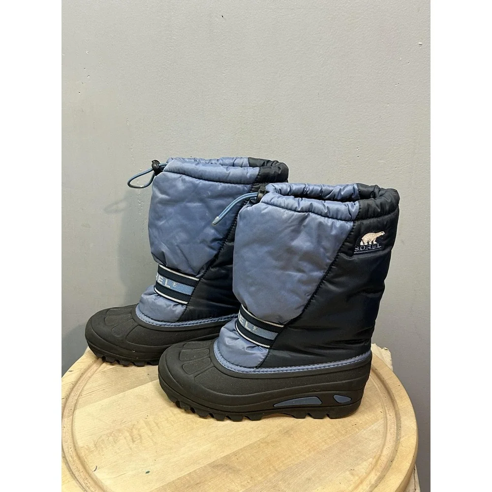 Sorel Boots Youth Size 6 Blue Cub Winter Snow Insulated Waterproof NY1526-498